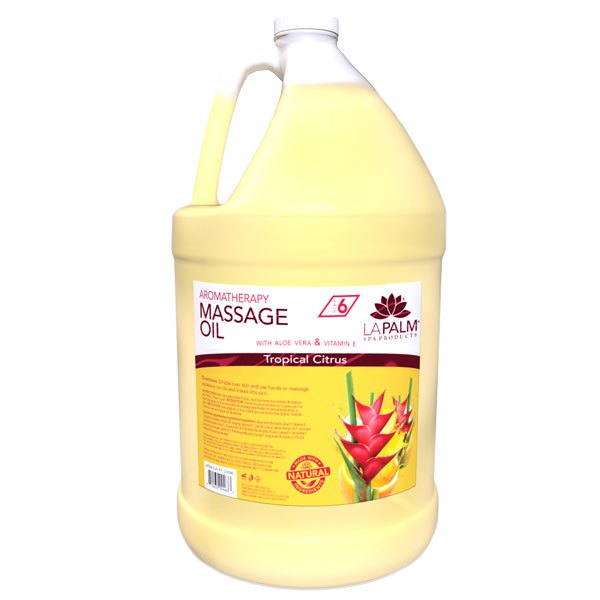 Lapalm Massage Oil Gallon, Tropical Citrus Aroma