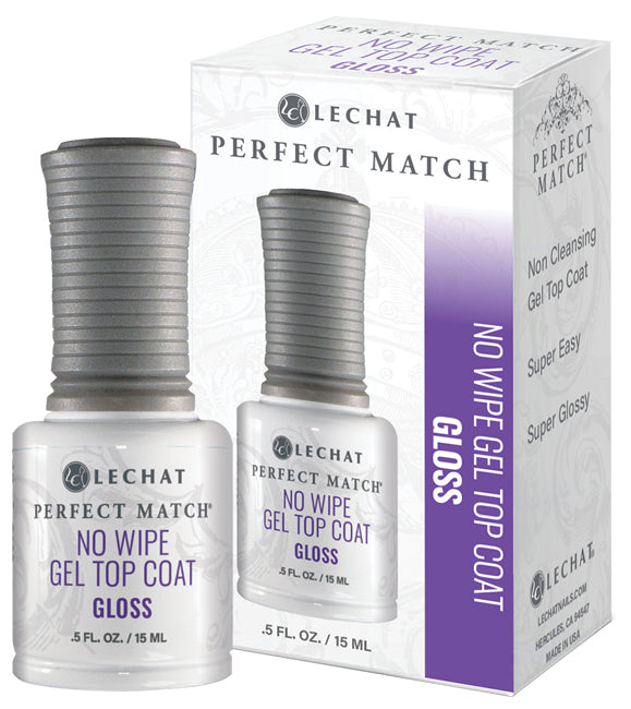 LeChat Perfect Match No Wipe Gel Top Coat Gloss - .5 fl oz / 15 mL