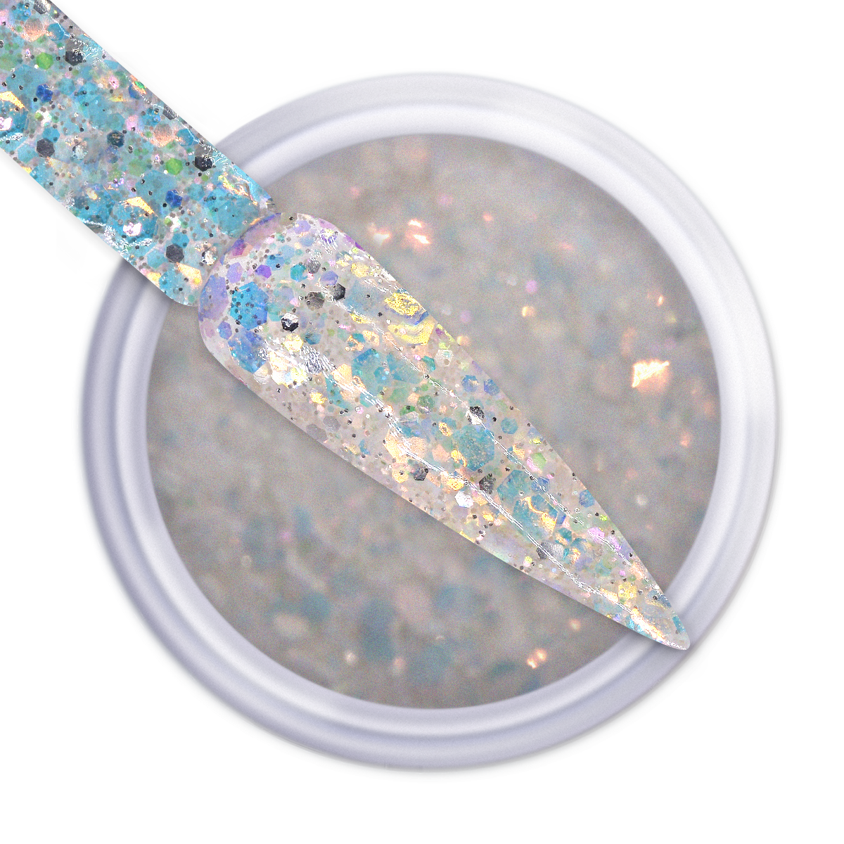 iGel Dip & Dap Powder - Mermaid Glitter - MG01 White Waves