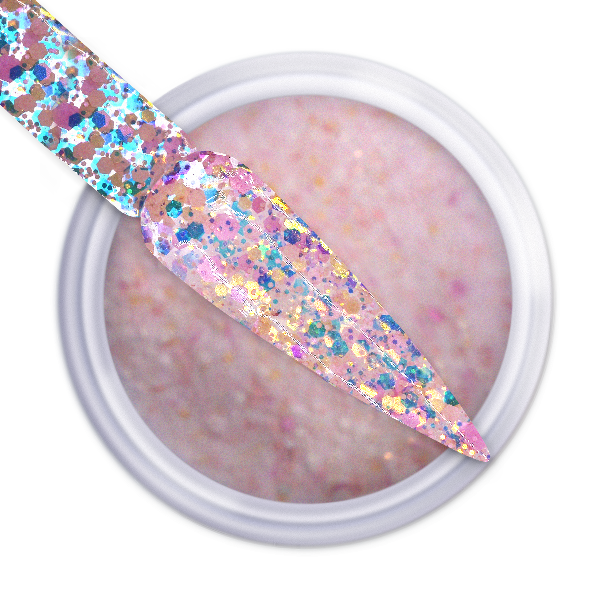 iGel Dip & Dap Powder - Mermaid Glitter - MG32 Precious Coral