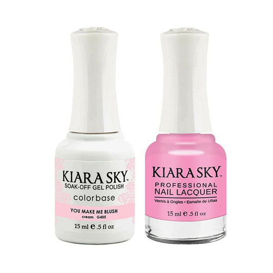 Kiara Sky Gel Nail Polish Duo - 405 Pink Colors - You Make Me Blush