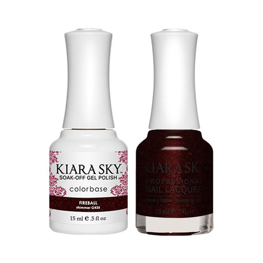 Kiara Sky Gel Nail Polish Duo - 426 Red Colors - Fireball