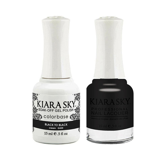 Kiara Sky Gel Nail Polish Duo - 435 Black Colors - Black To Black