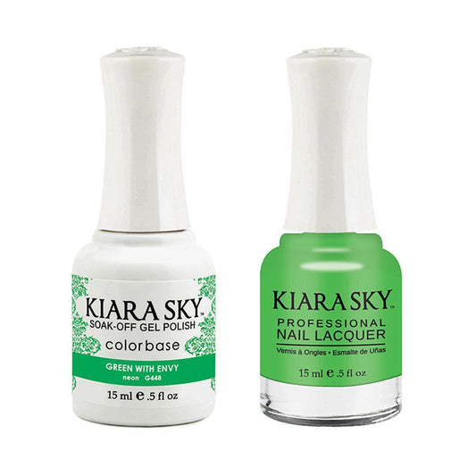 Kiara Sky Gel Nail Polish Duo - 448 Green Neon Colors - Green With Envy