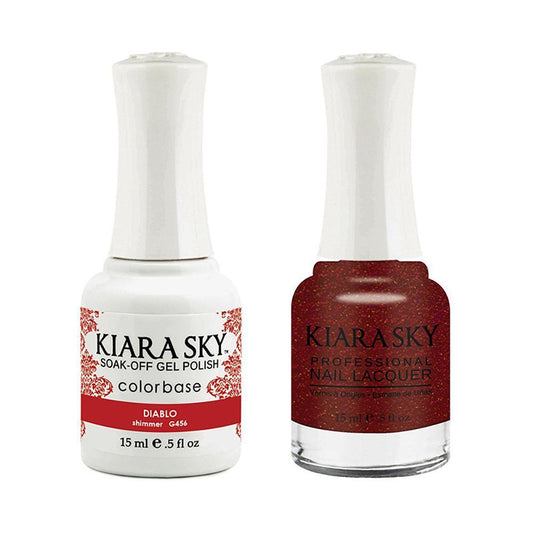 Kiara Sky Gel Nail Polish Duo - 456 Red Colors - Diablo