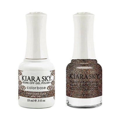 Kiara Sky Gel Nail Polish Duo - 467 Glitter Multi Colors - Chocolate Glaze