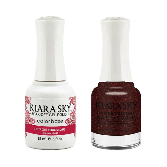 Kiara Sky Gel Nail Polish Duo - 480 Red Colors - Let Get Rediculous