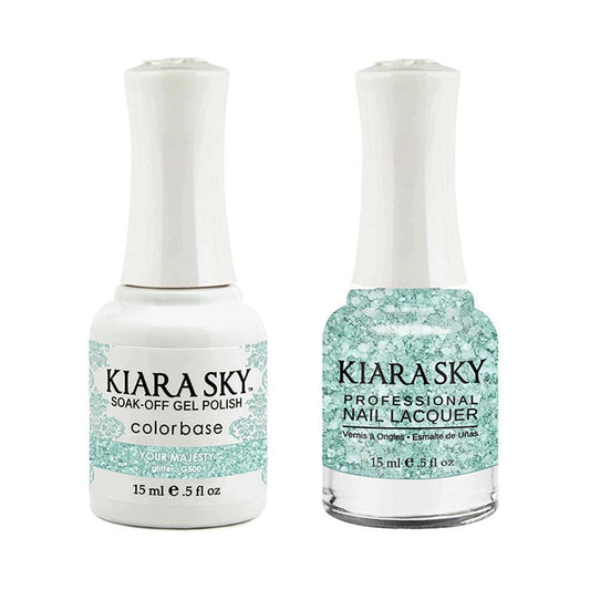 Kiara Sky Gel Nail Polish Duo - 500 Mint Green Colors - Your Majesty