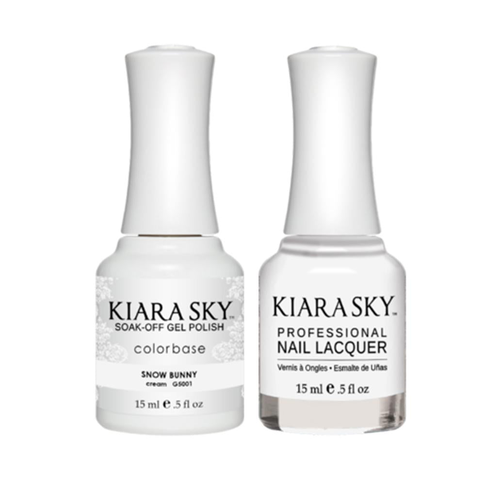 Kiara Sky 5001 SNOW BUNNY - All-In-One Gel Polish & Matching Nail Lacquer Duo Set - 0.5oz