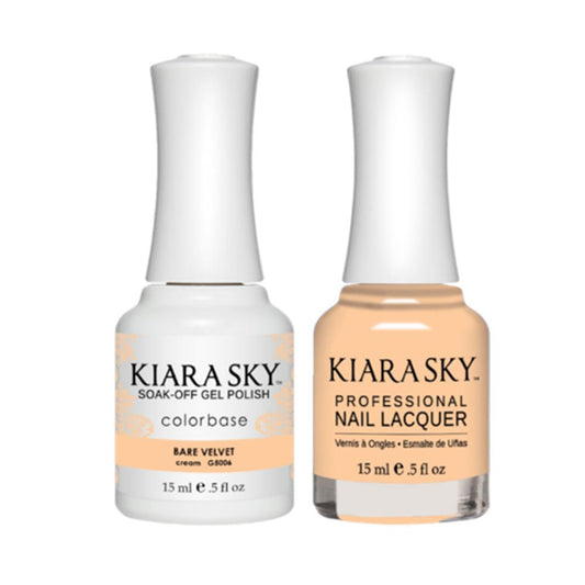 Kiara Sky 5006 BARE VELVET - All-In-One Gel Polish & Matching Nail Lacquer Duo Set - 0.5oz