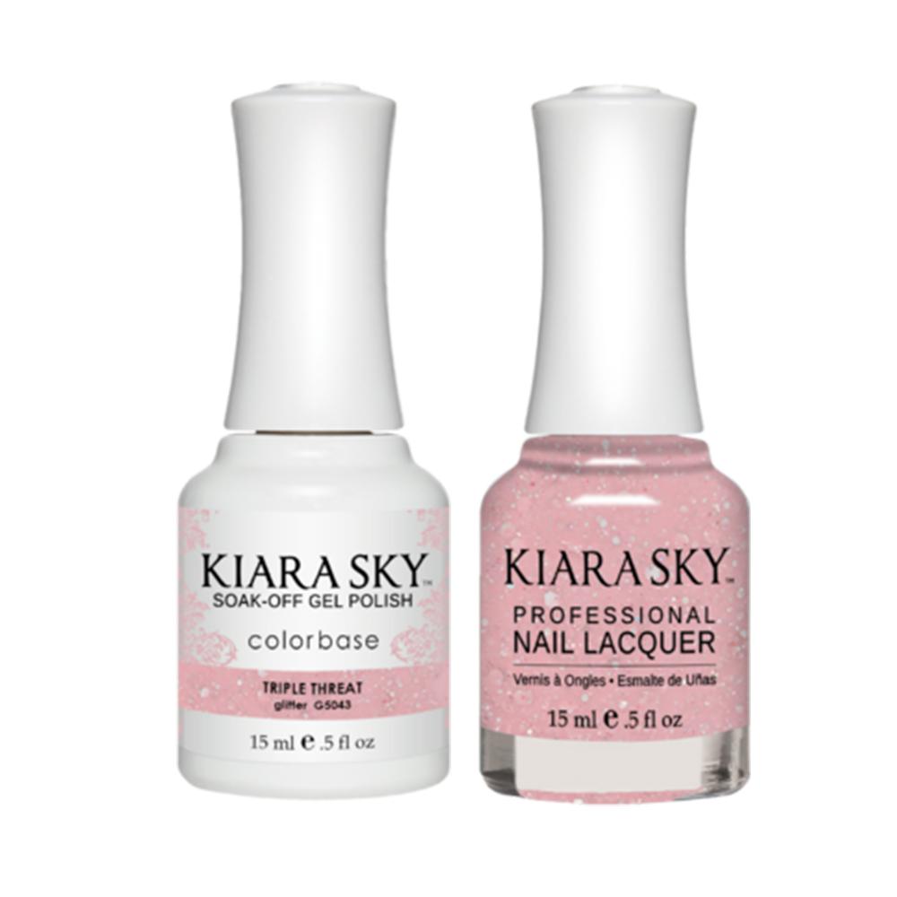 Kiara Sky 5043 TRIPLE THREAT - All-In-One Gel Polish & Matching Nail Lacquer Duo Set - 0.5oz