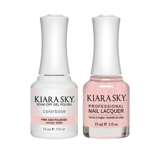 Kiara Sky 5045 PINK AND POLISHED - All-In-One Gel Polish & Matching Nail Lacquer Duo Set - 0.5oz