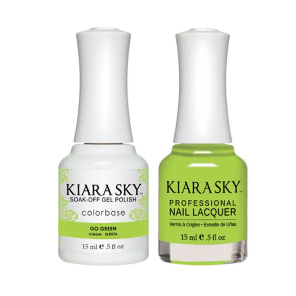 Kiara Sky 5076 GO GREEN - All-In-One Gel Polish & Matching Nail Lacquer Duo Set - 0.5oz