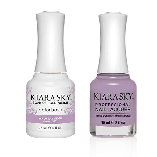 Kiara Sky Gel Nail Polish Duo - 509 Purple Colors - Warm lavender