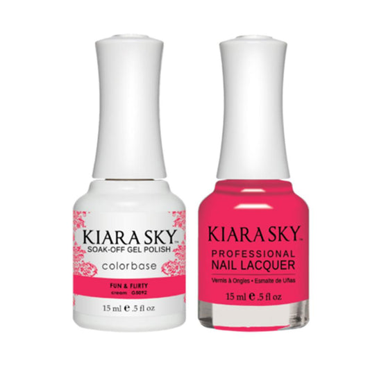 Kiara Sky 5092 FUN & FLIRTY - All-In-One Gel Polish & Matching Nail Lacquer Duo Set - 0.5oz