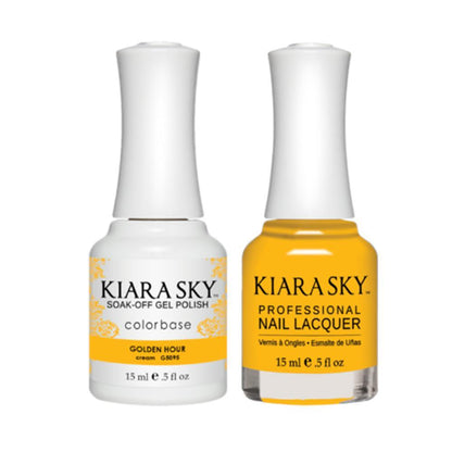 Kiara Sky 5095 GOLDEN HOUR - All-In-One Gel Polish & Matching Nail Lacquer Duo Set - 0.5oz