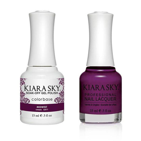 Kiara Sky Gel Nail Polish Duo - 511 Red Colors - Midwest