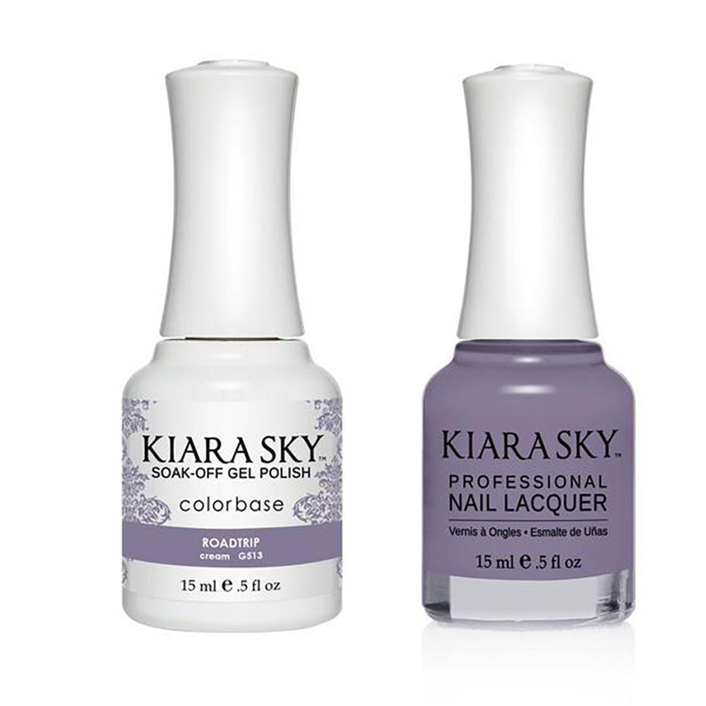 Kiara Sky Gel Nail Polish Duo - 513 Gray Colors - Road Trip