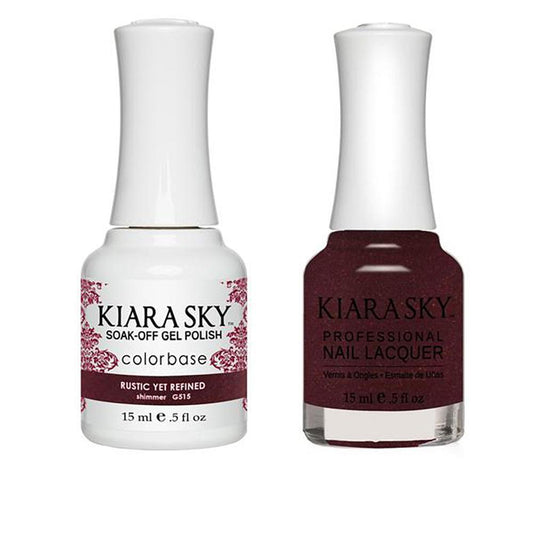 Kiara Sky Gel Nail Polish Duo - 515 Red Colors - Rustic Yet Refined