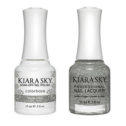 Kiara Sky Gel Nail Polish Duo - 519 Glitter Multi Colors - Strobe Light