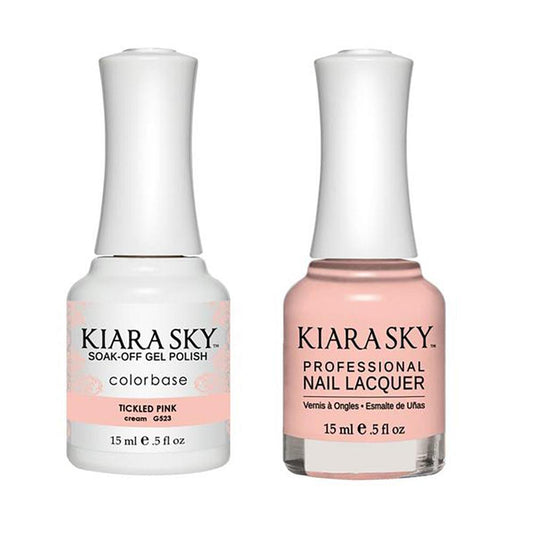 Kiara Sky Gel Nail Polish Duo - 523 Pink Colors - Tickled Pink