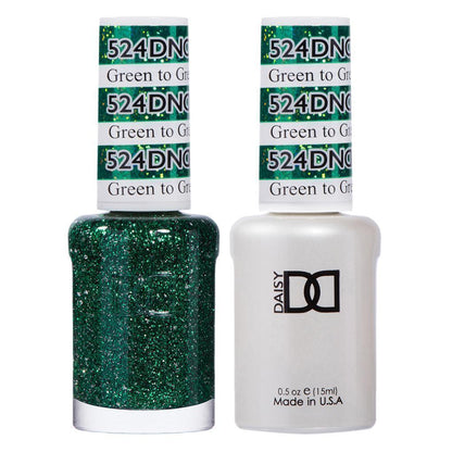 DND Gel Nail Polish Duo - 524 Green Colors - Green to Green