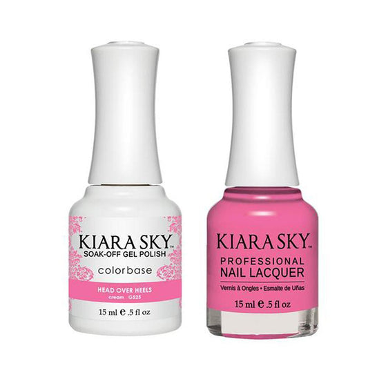 Kiara Sky Gel Nail Polish Duo - 525 Pink Colors - Head Over Heels