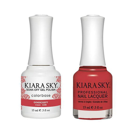 Kiara Sky Gel Nail Polish Duo - 528 Red Colors - Generoseity