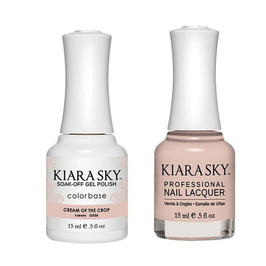 Kiara Sky Gel Nail Polish Duo - 536 Beige Neutral Colors - Cream Of The Crop