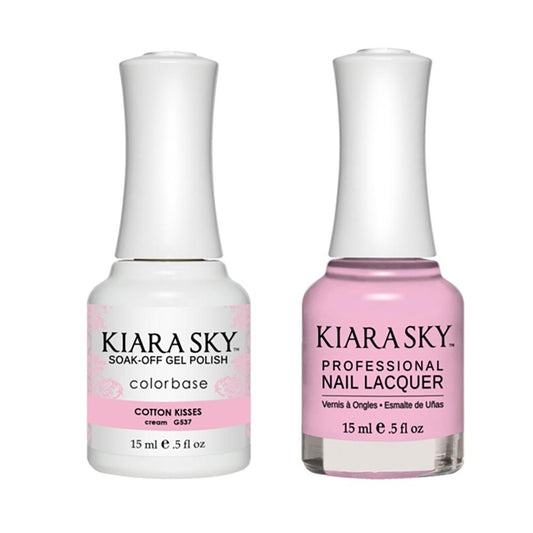 Kiara Sky Gel Nail Polish Duo - 537 Pink Colors - Cotton Kisses