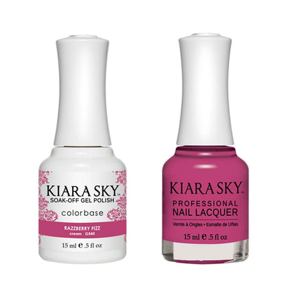 Kiara Sky Gel Nail Polish Duo - 540 Pink Colors - Razzberry Fizz