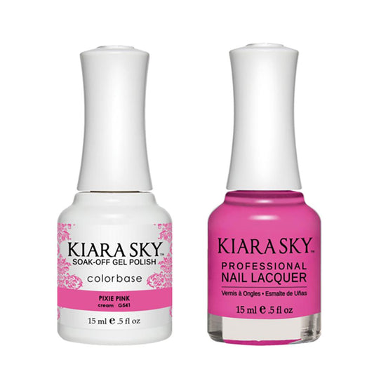 Kiara Sky Gel Nail Polish Duo - 541 Pink Colors - Pixie Pink