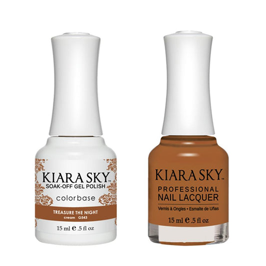 Kiara Sky Gel Nail Polish Duo - 543 Brown Colors - Treasure The Night