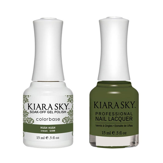 Kiara Sky Gel Nail Polish Duo - 548 Green Colors - Hush Hush