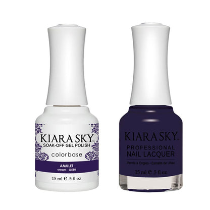 Kiara Sky Gel Nail Polish Duo - 550 Purple Colors - Amulet