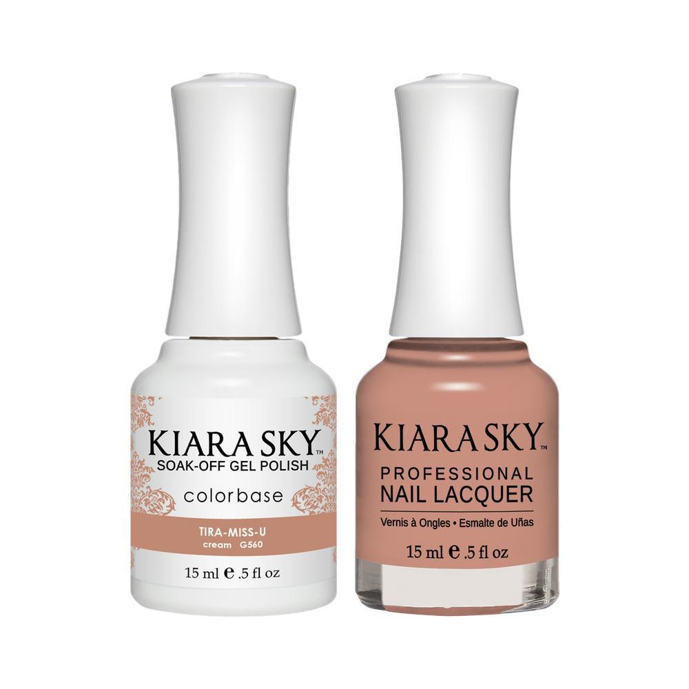 Kiara Sky Gel Nail Polish Duo - 560 Beige Neutral Colors - Tira Miss U
