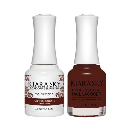 Kiara Sky Gel Nail Polish Duo - 571 Red Colors - Haute Chocolate