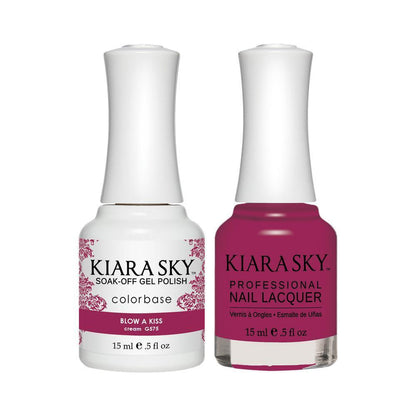 Kiara Sky Gel Nail Polish Duo - 575 Pink Colors - Blow A Kiss