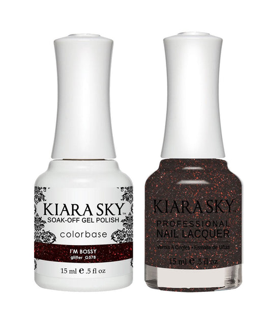 Kiara Sky Gel Nail Polish Duo - 578 Red Colors - I'm bossy