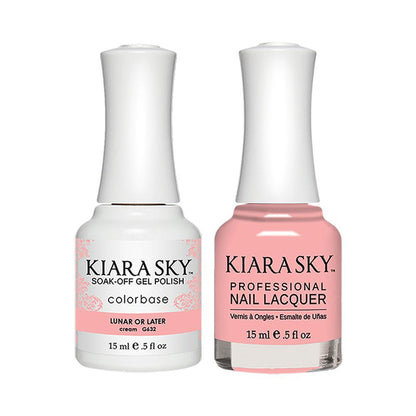 Kiara Sky Gel Nail Polish Duo - 632 Beige Pink Colors - Lunar Or Later