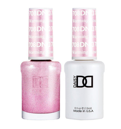 DND Gel Nail Polish Duo - 708 Pink Colors -  Warming Rose