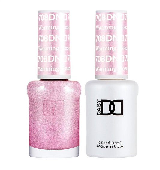 DND Gel Nail Polish Duo - 708 Pink Colors -  Warming Rose