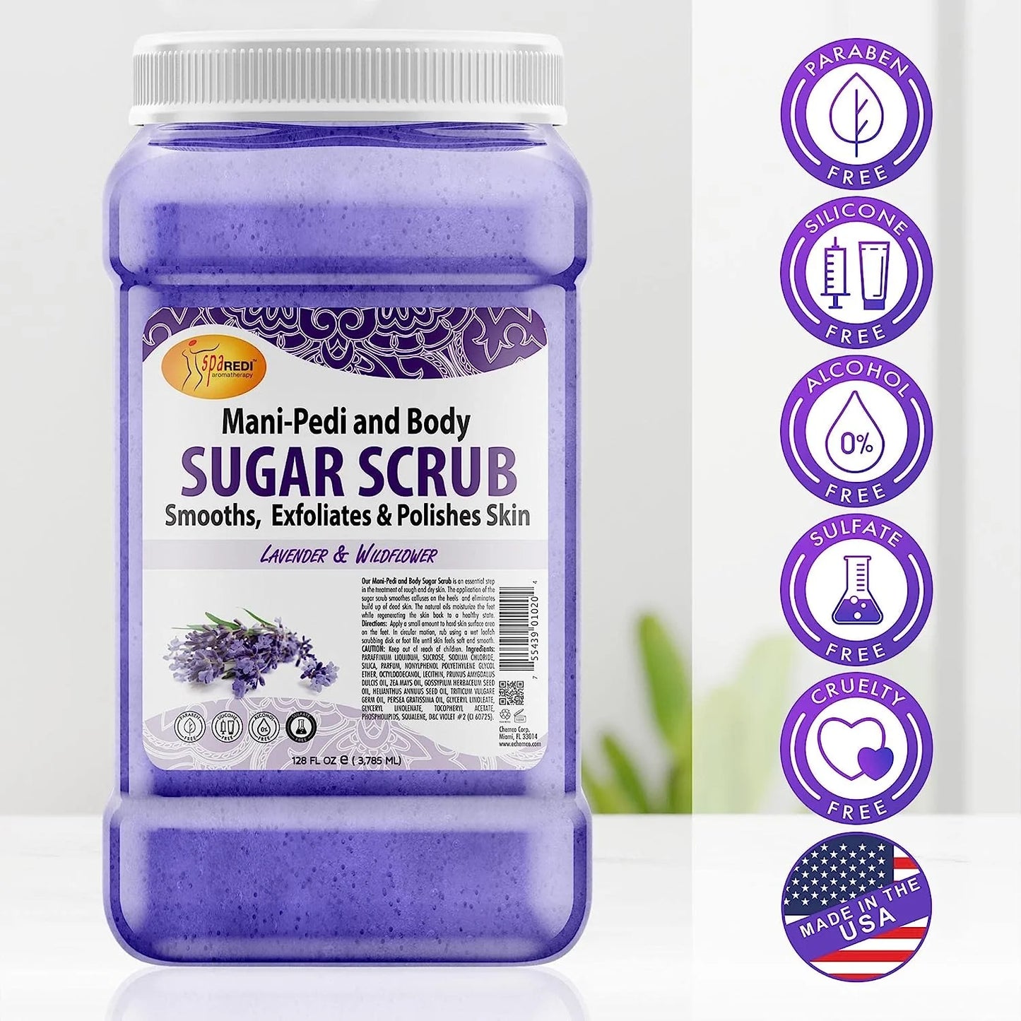 SpaRedi Sugar Scrub - Lavender & Wildflower