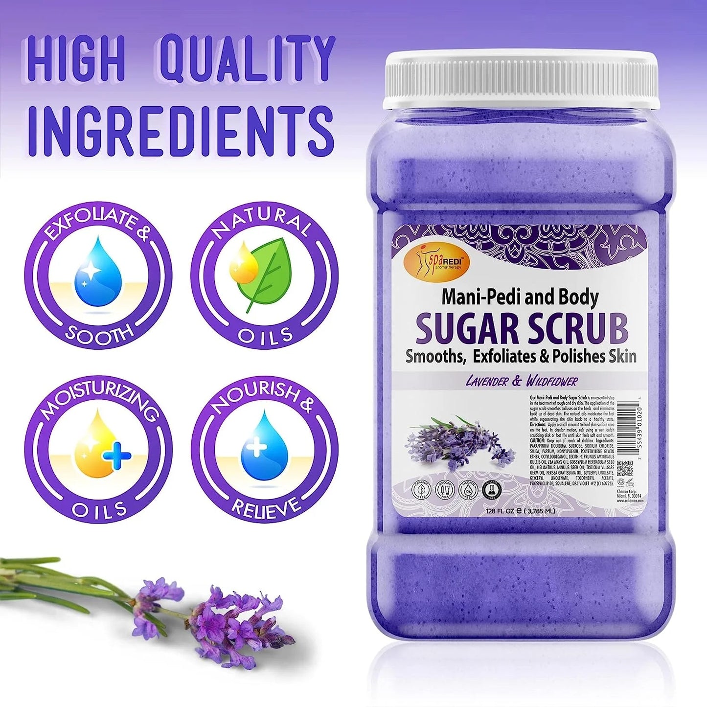 SpaRedi Sugar Scrub - Lavender & Wildflower