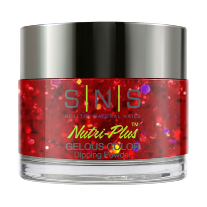 SNS Dipping Powder Nail - BP34 - Red Glitter Colors