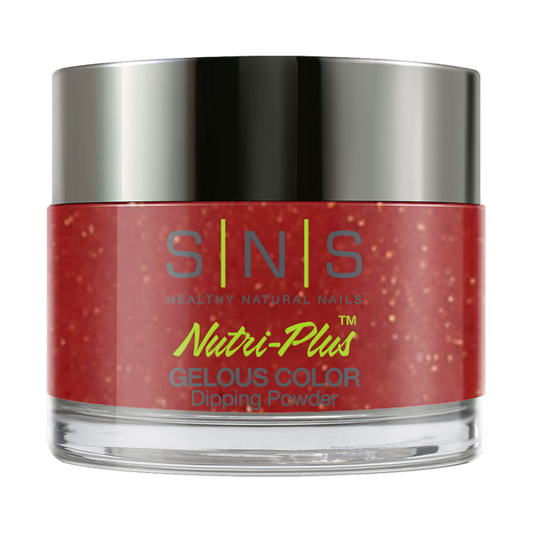 SNS Dipping Powder Nail - HM04 Red Plum - Pink Glitter Colors