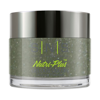 SNS Dipping Powder Nail - HM35 Mashed Peas - Green Glitter Colors