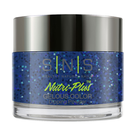 SNS Dipping Powder Nail - IS17 Northern Lights - Blue Glitter Colors