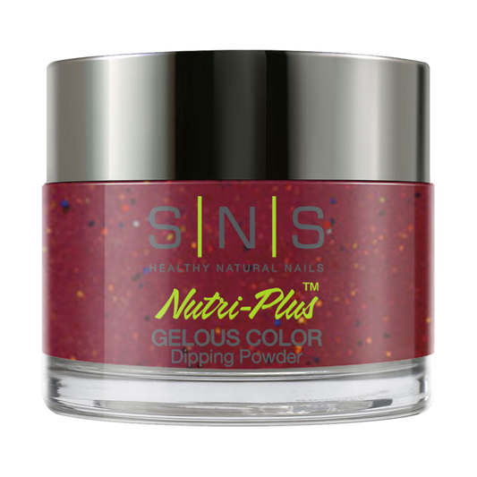 SNS Dipping Powder Nail - IS36 Spooktacular Scarlet - Red Glitter Colors