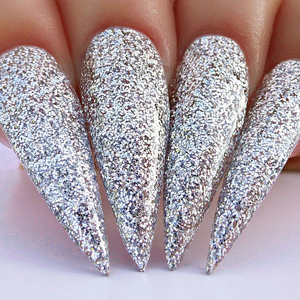 Kiara Sky Gel Nail Polish Duo - 489 Silver Glitter Colors - Sterling